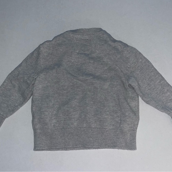Oshkosh B’gosh Unisex Baby Gray Sweater SZ: 12 M Monster Truck & Xmas Tree (VG) - Picture 2 of 5